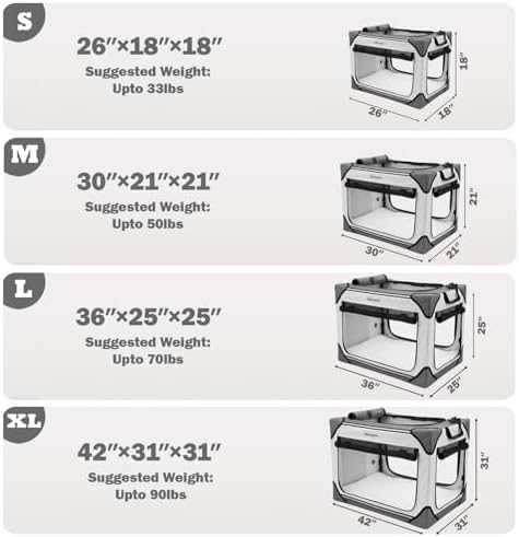 Collapsible Soft Dog Crate 42 Inch, Portable Travel Pet Crate - Image 2