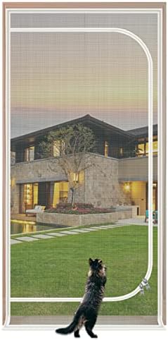 QWR Reinforced Cat Screen Door, Fits Door Opening Size 32''x 80'', Thickened by Unknown