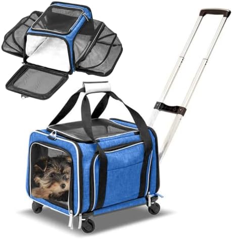 Ruff Life 101 Airline Approved Expandable Premium Pet Carrier on Wheels- Two by CozyCruiser