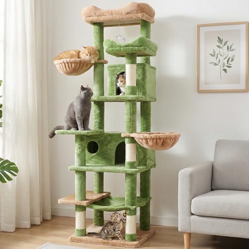68 Inches Multi-Level Large and Tall Cat Tree Tower by KWOJU
