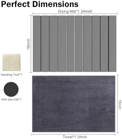 Stone Dish Drying Mat for Kitchen Counter, Versatile Stone Drying Mats for Cups - Image 4