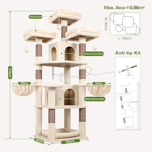 Globlazer Big XL Cat Tower for Indoor Multiple Cats - Image 6