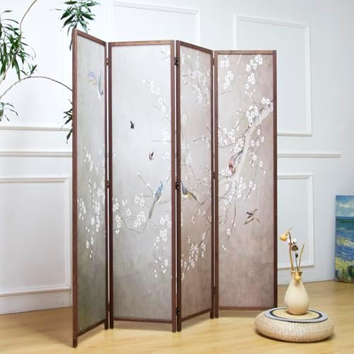 4 Panel Room Divider, 5.6 ft Tall Blackout Folding Privacy Screen - Image 3