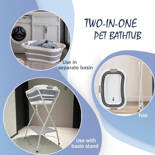 Portable Dog Bath Tub and Dog Washing Station, Collapsible Elevated Pet Tub - Image 4