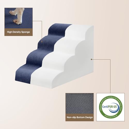 PAWSCRAT 2-Step Pet Stairs for High Beds & Sofas, 11.8''H Dog Stairs - Image 5
