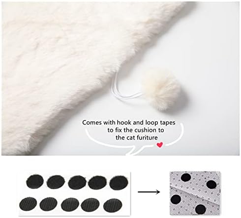 SHENGOCASE 2-Pack 12"x15.7" Rectangular Faux Rabbit Fur Cat Tree Tower - Image 4