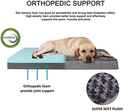 Orthopedic Memory Foam Bed for Medium Dogs, Cooling Crate Mat - Image 2