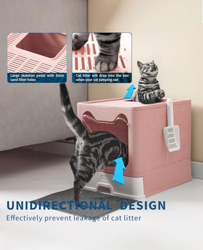 Medario Cat Litter Box with Litter Mat and Scoop - Image 2
