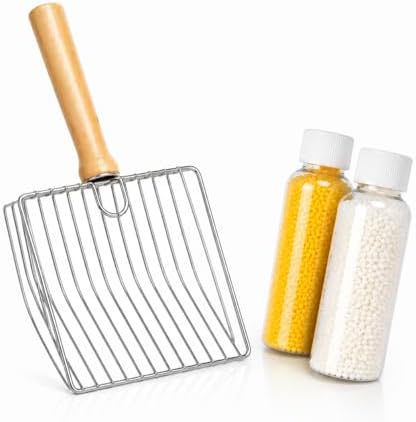 Premium Cat Litter Scoop with Stainless Steel Frame and Wooden Handle by Unknown