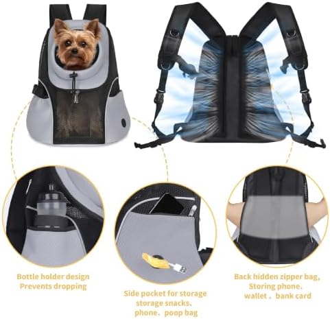 WOYYHO Pet Dog Carrier Backpack, Ventilated Mesh Small Dog Front Backpack - Image 3