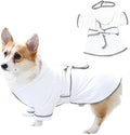 Dog Bathrobe, Microfiber Fast Drying Absorbent Hooded Bath Towel White by HDKUW