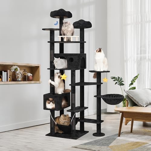 Meecal Black Cat Tree, 79in Tall Tower - Image 6