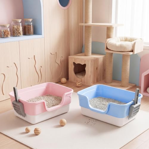 Bokon 2 Pack Small Cat Low Entry Litter Box, Kitty Litter Pan - Image 4