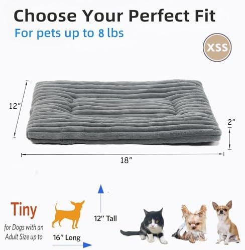 Cat Bed Dog Crate Pad Ultra Soft Comfy Flat Pet Bed Sleeping Cushion Washable - Image 4