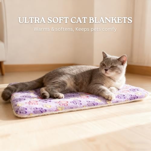 2 Pack Cat Blankets for Indoor Cats, Ultra Soft Reversible Mat, Fluffy Flannel - Image 4