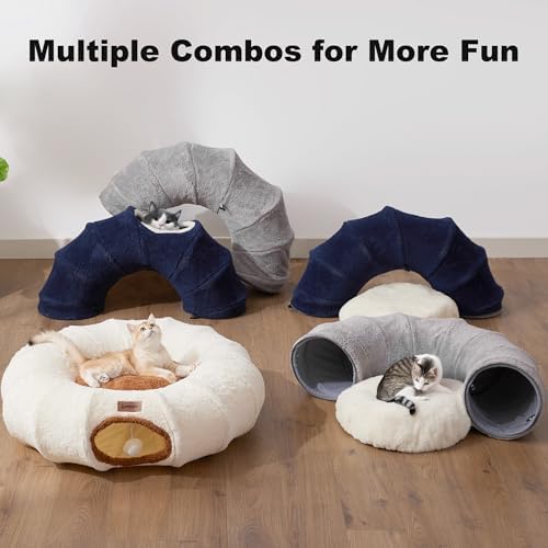 ZOMISIA Cat Tunnel Bed for Indoor Cats, Cute Cat Donut Toy Tunnel for Small - Image 5
