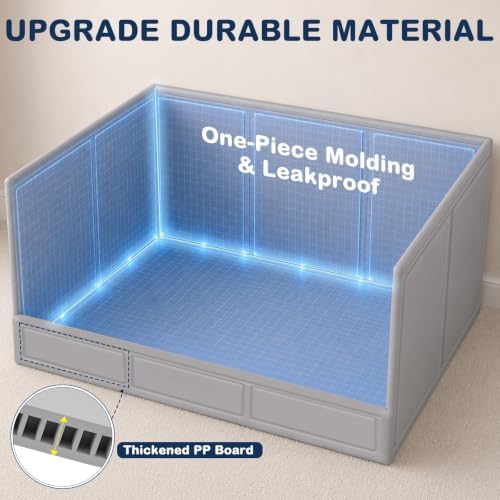 BoYata Dog Litter Box with High Walls, Foldable Dog Pee Pad Holder Indoor - Image 5