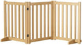 Wooden Freestanding Foldable Dog Gate, 24 Inch Height 3 Panel Pet Gate No Drill by Unknown