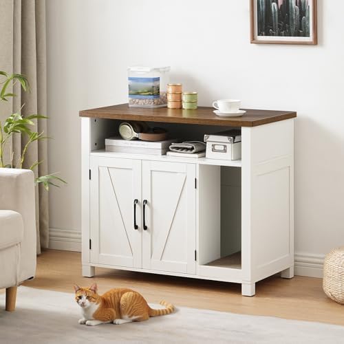 HOOBRO Cat Litter Box Enclosure, Farmhouse Hidden Litter Box - Image 4