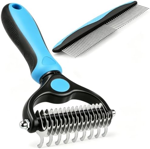 Pet Grooming Tool Set, Deshedding Brush & Metal Comb by Unknown