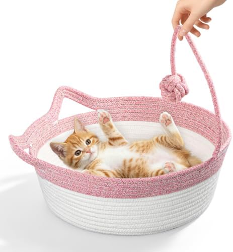 Cat Bed, Cotton Rope Instinct Basket by WEAVELYRICS