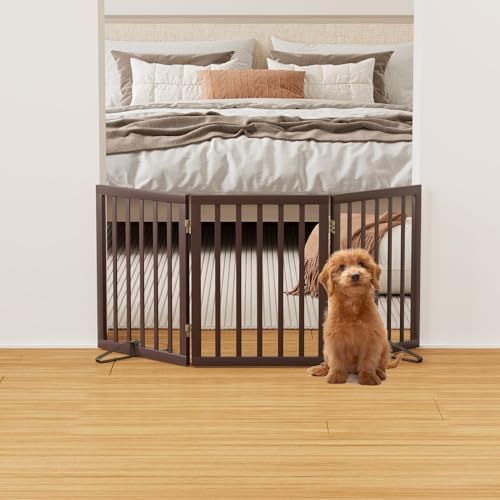 Brown 18-55" Wide Dog Gate, Bamboo Dog Gates - Image 2