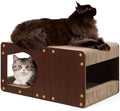 EHEYCIGA Cardboard Cat Scratcher House, 23-Inch Cat Scratch pad, Dark Brown by EHEYCIGA