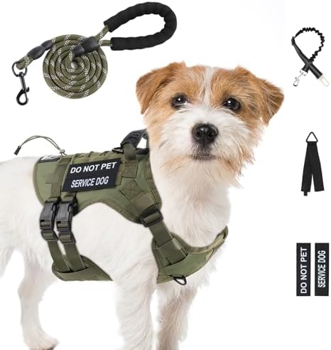 No Pull Tactical Dog Harness Small Sized Dog, Service Dog Vest by Yungaspy
