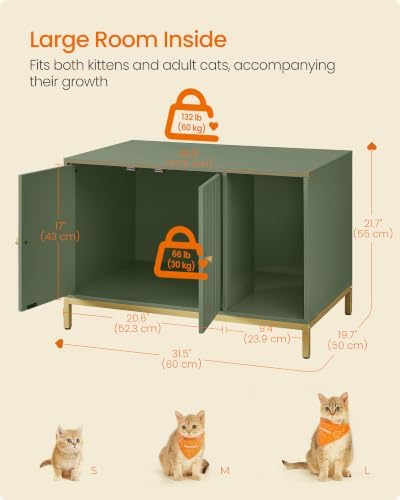 Feandrea Cat Litter Box Enclosure, - Image 7