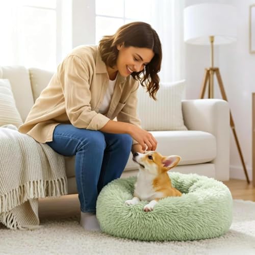 Calming Donut Dog Bed for Small Dogs, Anti-Anxiety Round Washable Plush Fluffy - Image 6