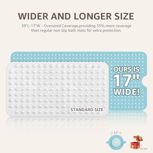 OTHWAY Bath Mat for Tub Non Slip: 39" X 17" Long Bathtub Mat - Image 4