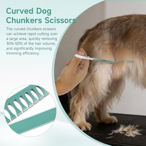 Curved Chunkers Scissors for Dog Grooming-7" Dog Grooming Scissors - Image 3
