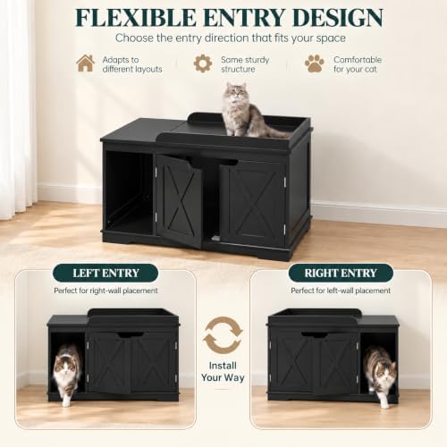 PUPETPO Cat Litter Box Furniture, Hidden Litter Box - Image 4