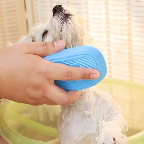 Dog Bath Brush, Pet Silicone Shampoo Brush, Rubber Shower Wash Curry Brush - Image 5