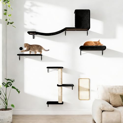 5Pcs Wall Mount Cat Tree & Shelf Furniture - Image 7