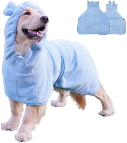 Pet Bathrobe for Dog Cat Absorbently Quick Drying Coat Cute Dogs Bath Towel by Foryourbabyandpet