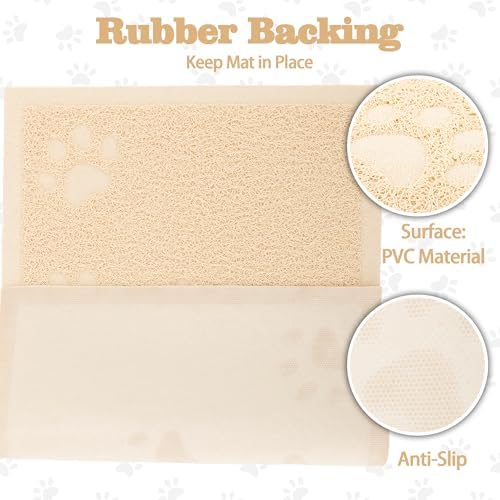 Darkyazi Cat Litter Box Mat for Floor Litter Trapping Mat Non-Slip Backing - Image 3