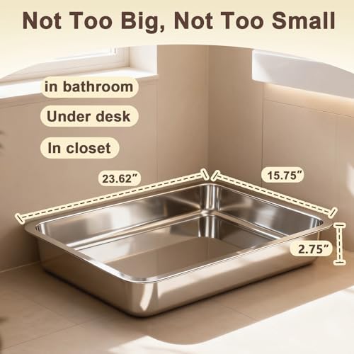 Low Entry Stainless Steel Cat Litter Box - Image 6