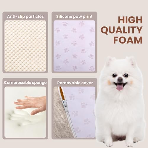 Dog Stairs for Small Dogs, High Density Foam Dog Ramp, Extra Wide Non-Slip Pet - Image 4