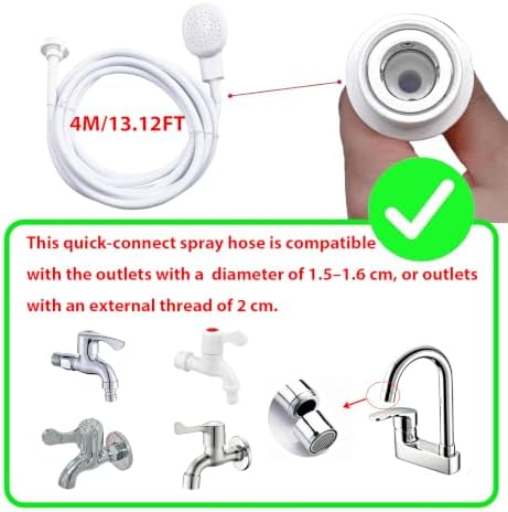 13Ft Quick-Connect Sink Spray Rubber Hose, Sink Hose Attachment - Image 3