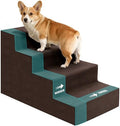 Dog Stairs for Bed, Extra Wide 4-Step Dog Steps for High Bed, High-Density Foam by Heeyoo