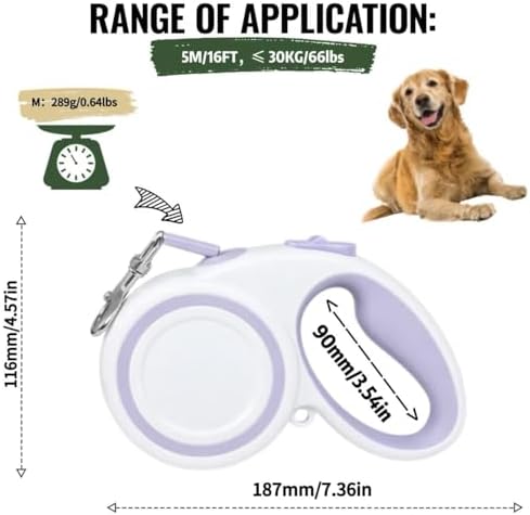 10-16FT, Highly Reflective Retractable Dog Leash - Image 2