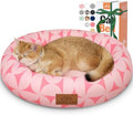 Zerbuger 20in Pink Pattern Round Dog Bed Sofa by Zerbuger