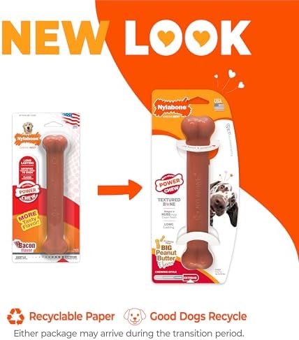 Nylabone Power Chew Original Bone Dog Chew Toy, Bacon Flavor - Image 3