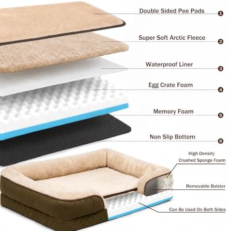 Large Dog Sofa Bed with Reusable Potty Pad - Image 3