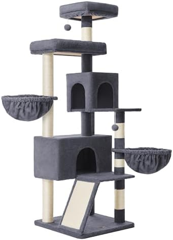 Feandrea Cat Tree, 68.5-in Tall Cat Tower, Dark Gray - Image 7