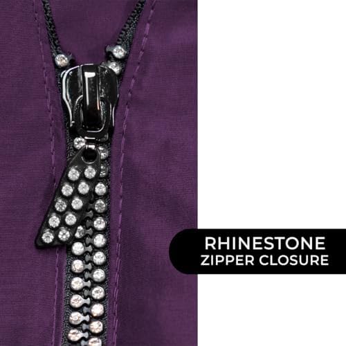 Betty Dain Glitz Rhinestone Zipper Salon Stylist Vest - Image 3