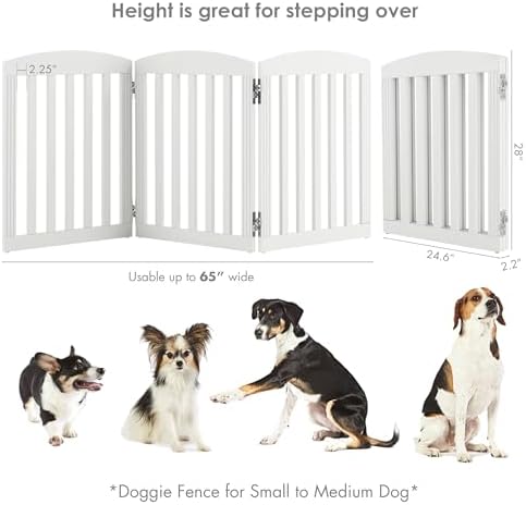 SPIRICH Wooden Freestanding Foldable Dog Gate, Stylish Modern - Image 5