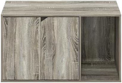 Furinno Peli Litter Box Enclosure, French Oak Grey - Image 5