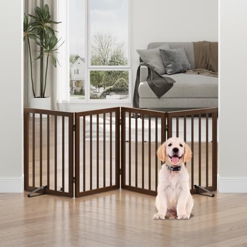 Dog Gates for Doorways, Freestanding Foldable Dog Gate Indoor, Pet Gates for - Image 3